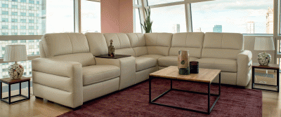 Brands Galla Leather Collection, Europe Karten Sectional