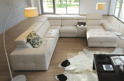 Living Room Furniture Reclining and Sliding Seats Sets Girro Corner with Bar and Bed