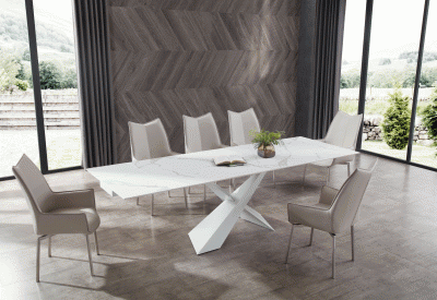 Dining Room Furniture Kitchen Tables and Chairs Sets 9113 Dining Table with 1218 swivel Grey Chairs
