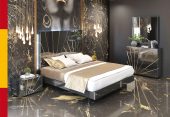 Bedroom Furniture Modern Bedrooms QS and KS Oro Black Bed with Frames