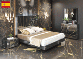 Bedroom Furniture Modern Bedrooms QS and KS Oro Black Bedroom Comp 2