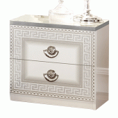 Bedroom Furniture Nightstands Aida White-Silver Nightstand