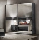 2 sliding mirror doors wardrobe - clear mirrors / smoke insert
