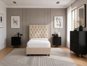 Bedroom Furniture Twin Size Kids Bedrooms Esther 48" Bed with wave Casegoods