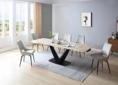 Dining Room Furniture Kitchen Tables and Chairs Sets Planet Table with 1239 swivel beige chairs