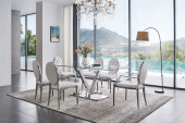 Dining Room Furniture Kitchen Tables and Chairs Sets ZZ Dining Table with 110 White Chairs