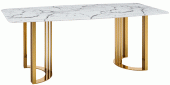 Dining Room Furniture Marble-Look Tables 131 Gold Marble Dining Table