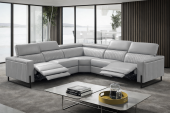 Living Room Furniture Reclining and Sliding Seats Sets 2787 Sectional with Recliners – Light Grey