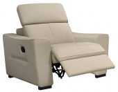 Living Room Furniture Sectionals 6021 Cream Armchair w/ manual recliner