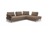 Living Room Furniture Sectionals Lara Sectional in Fabric & Leather